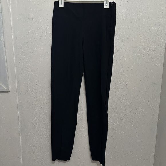 Athleta Tights Pants Womens 8 Black Interstellar Split Hem Zip Waist Travel - Picture 2 of 11